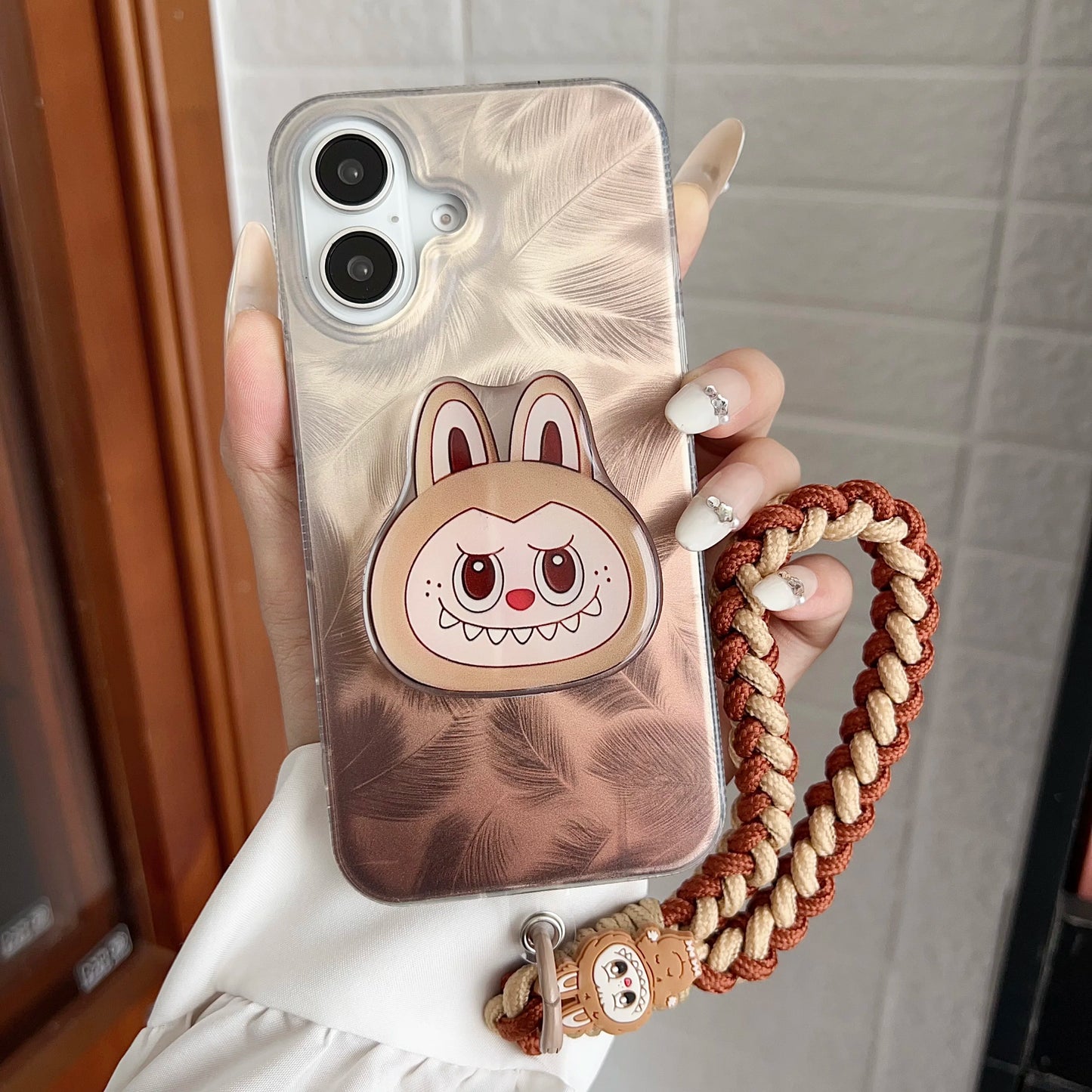 Labubu phone case with pop up stand