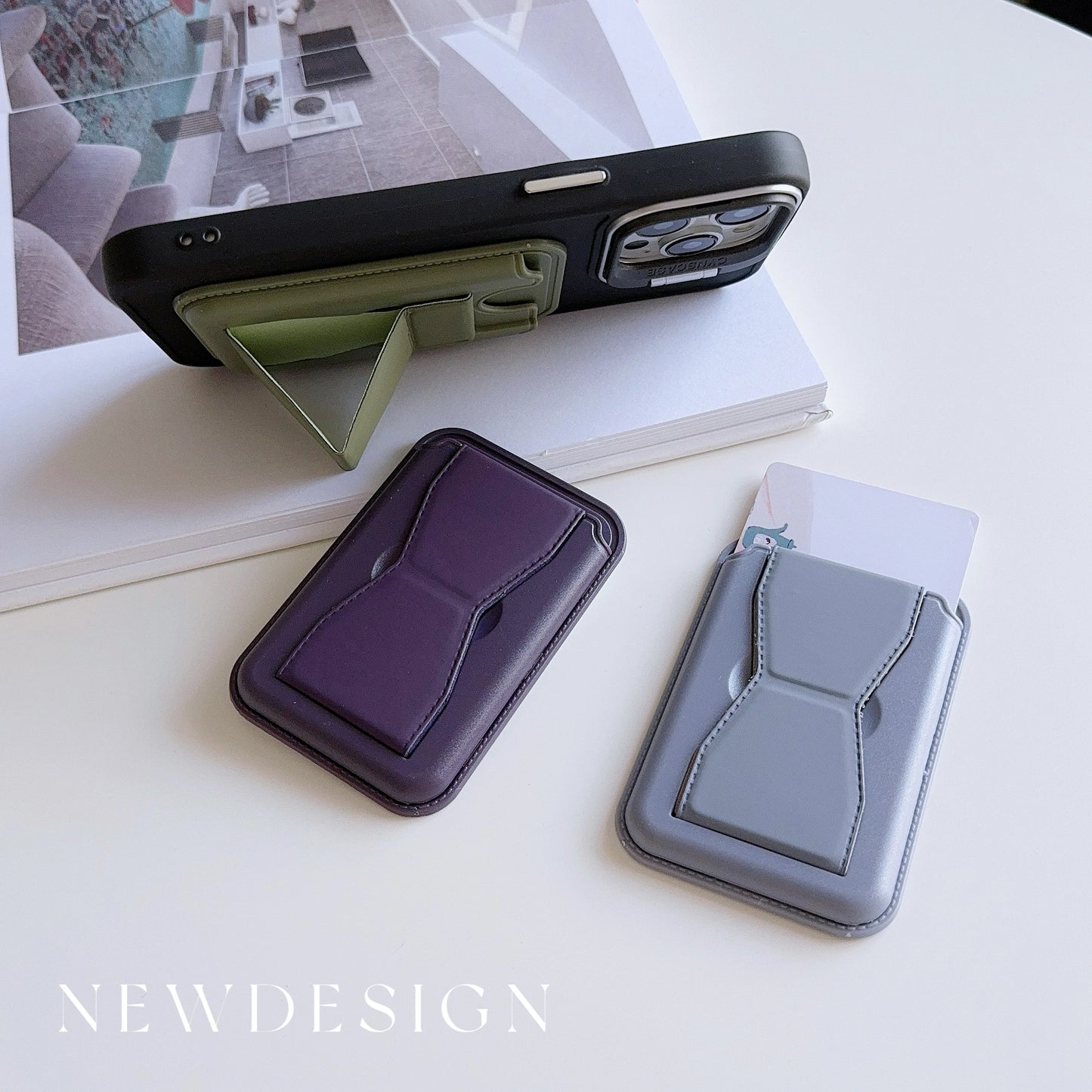 Slim Adhesive Card Holder & Stand