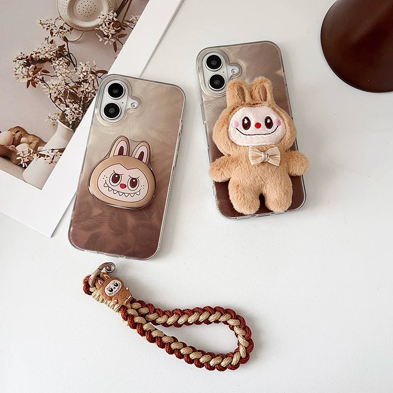 Labubu phone case with pop up stand